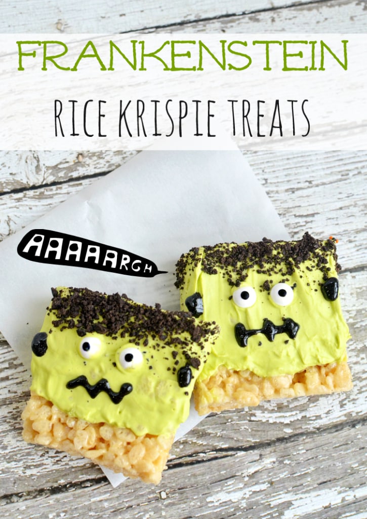 Frankenstein Rice Krispies Treats for Halloween Recipe