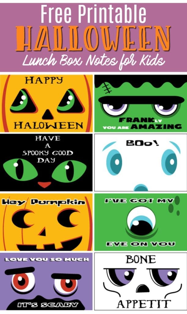 Free Printable Halloween Lunch Box Notes For Kids