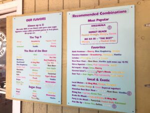 Ululani's shave ice flavors