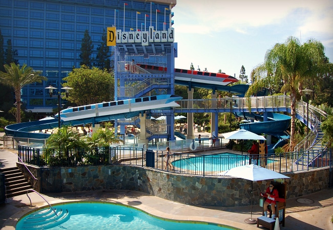 disneyland hotel water slide