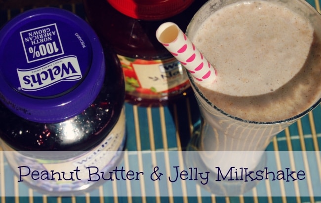 peanut butter and jelly milkshake {recipe}