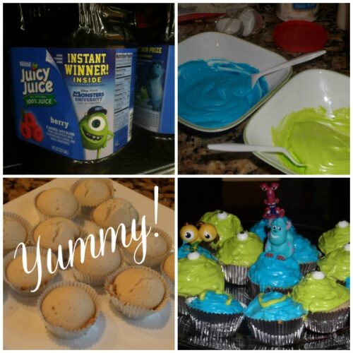 Monsters University Cupcakes Made with Juicy Juice #MUJuice