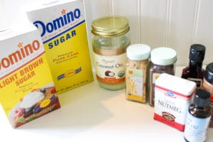 DIY Gingerbread Sugar Scrub ingredients