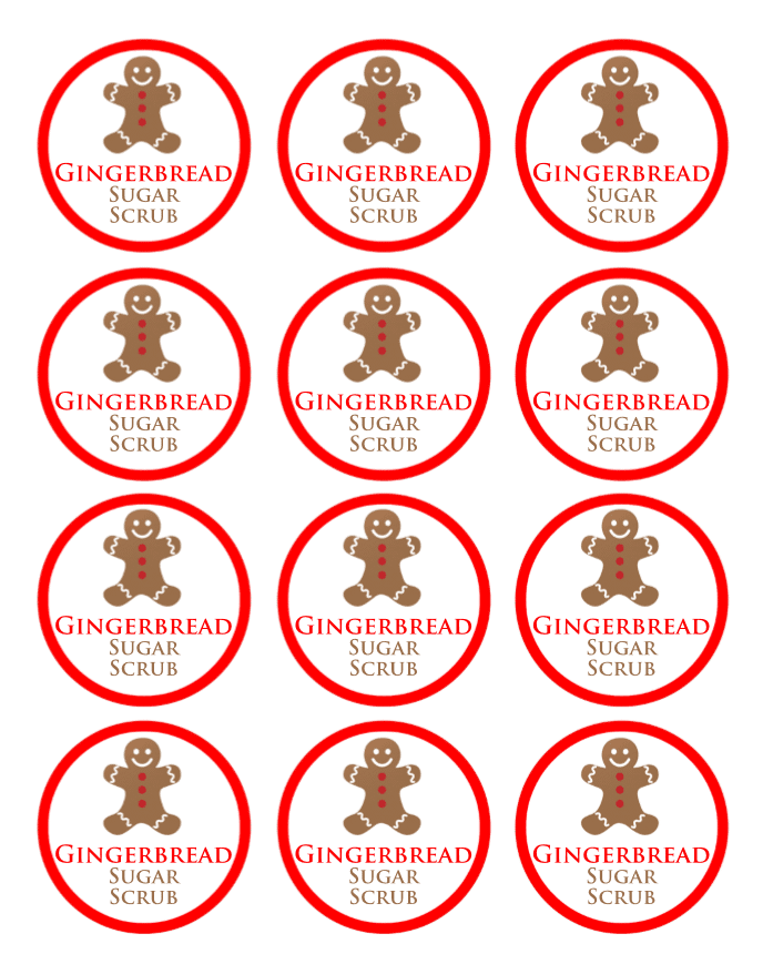 gingerbread sugar scrub labels