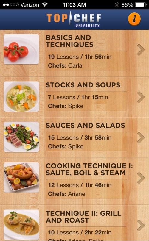 top chef university to-go app