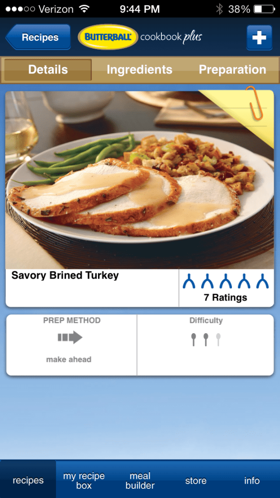 butterball turkey recipe app