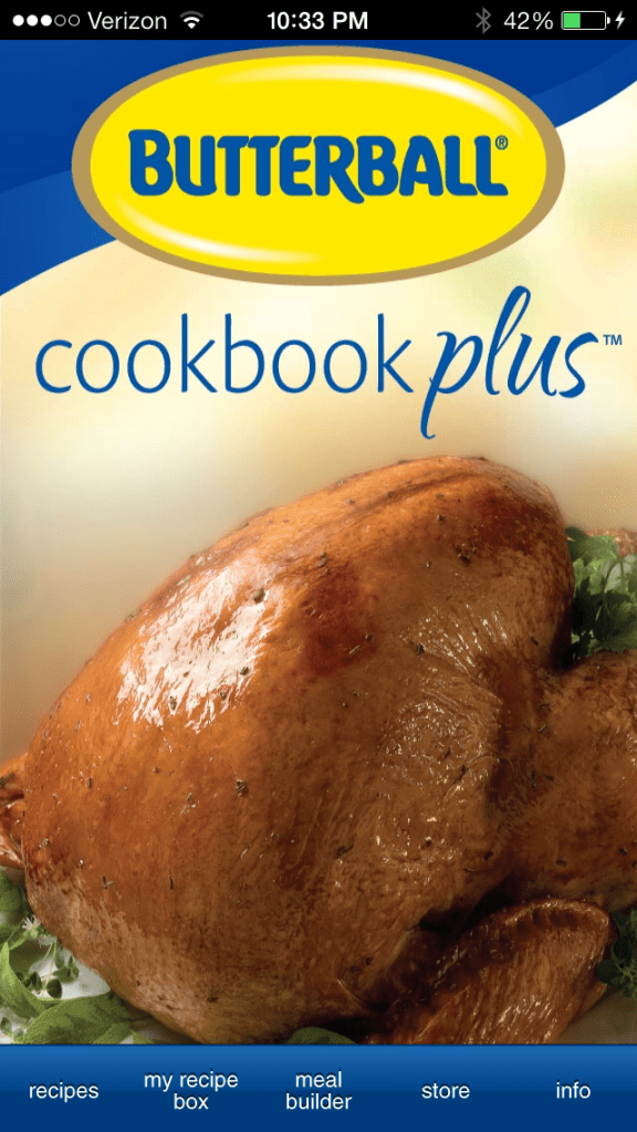 butterball cookbook plus app