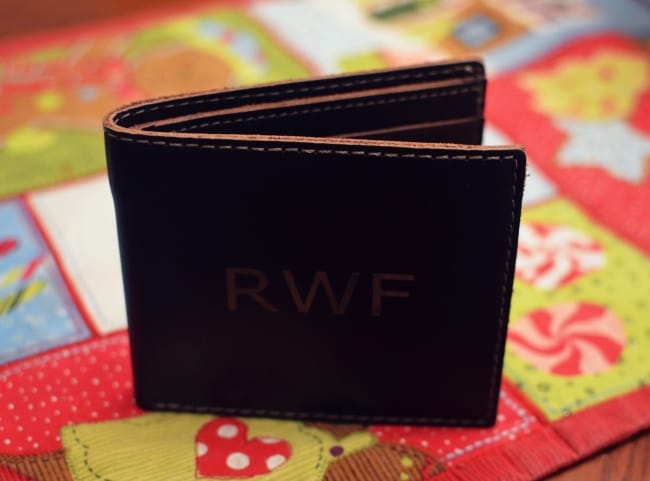 personalized leather wallet
