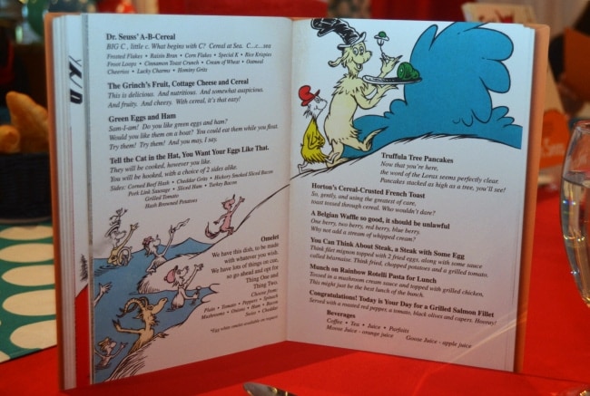 seuss at sea menu