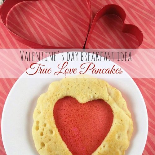 heart pancakes for Valentine's Day