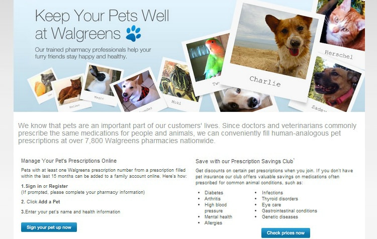 pet prescriptions walgreens