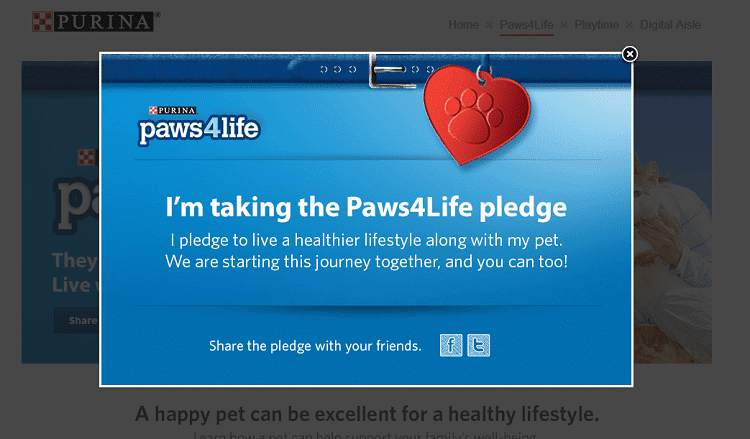 purina paws 4 life pledge
