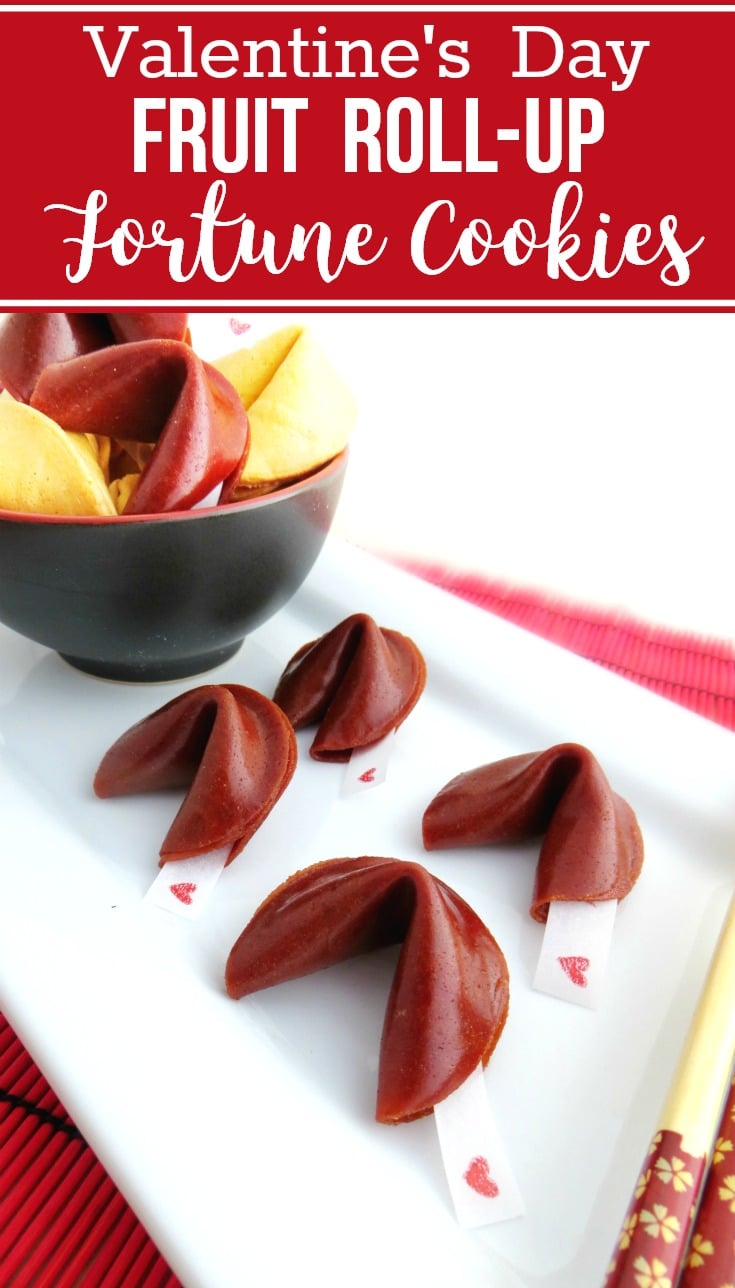 Fruit Roll-Up Fortune Cookies for valentine's day