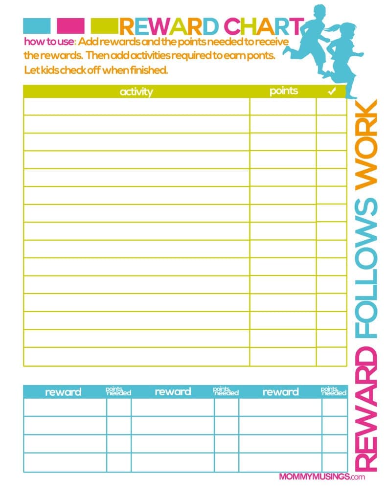 FREE Printable Kids Rewards Chart