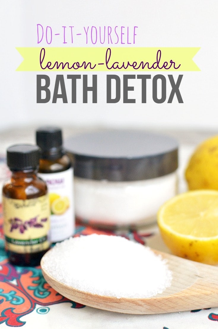 diy lemon-lavender detox bath with epsom salt