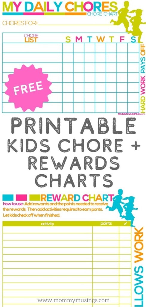 free printable chore chart for kids