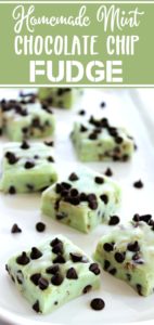 homemade mint chocolate chip fudge