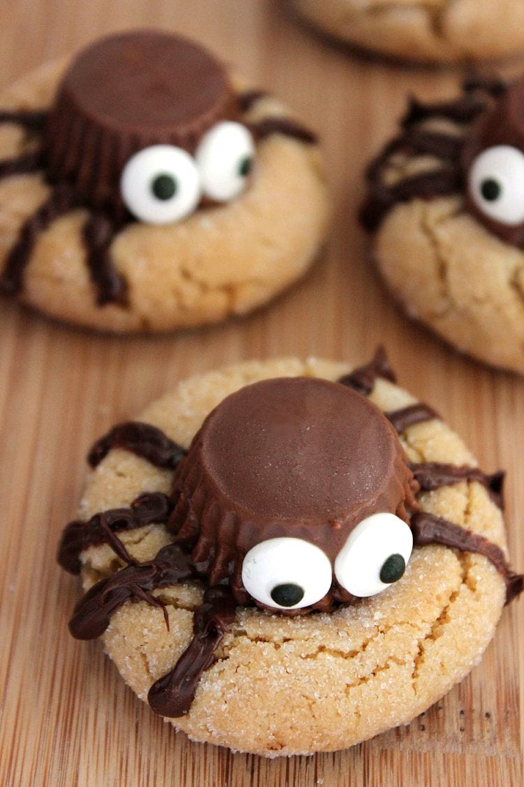 Halloween Peanut Butter Spider Cookies