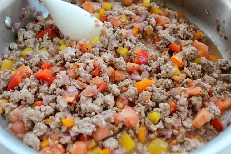 ground pork veggies