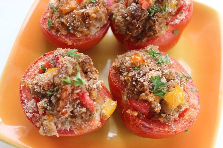 ground pork stuffed tomatoes recipe