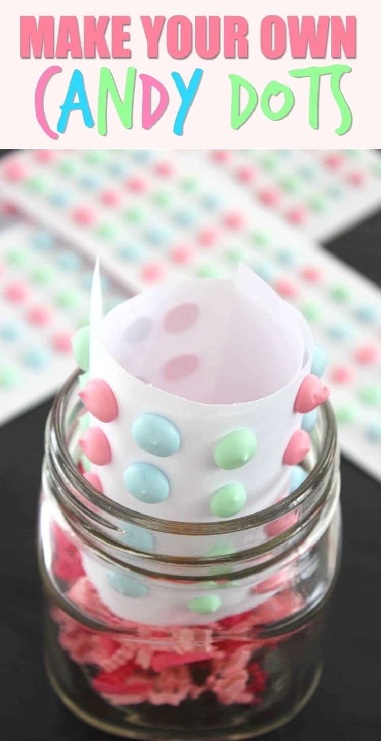 Homemade Colored Candy Dots on Paper