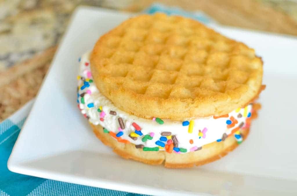 Lactose-Free Ice Cream Waffle Sandwiches