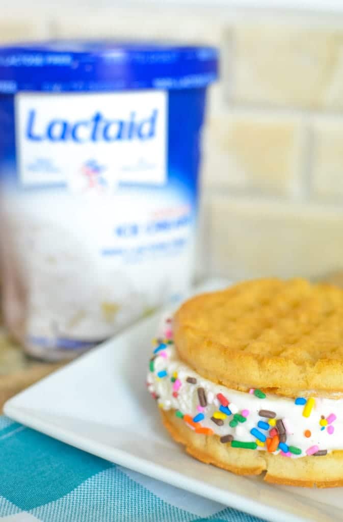 Lactose-Free Ice Cream Waffle Sandwiches