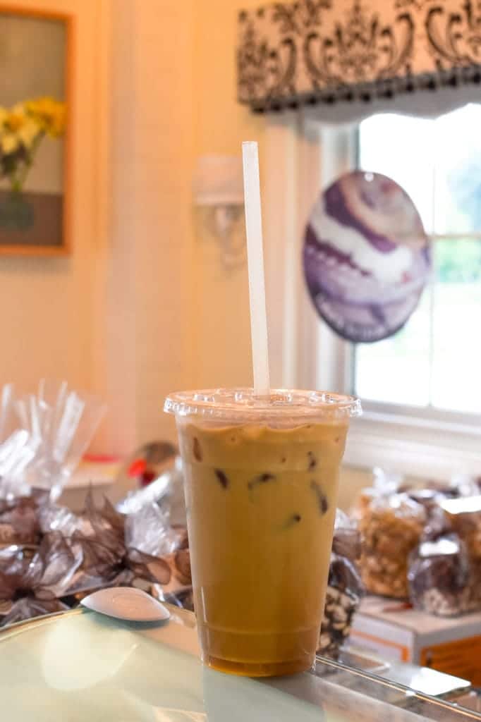 Elle’s Patisserie lavender iced coffee