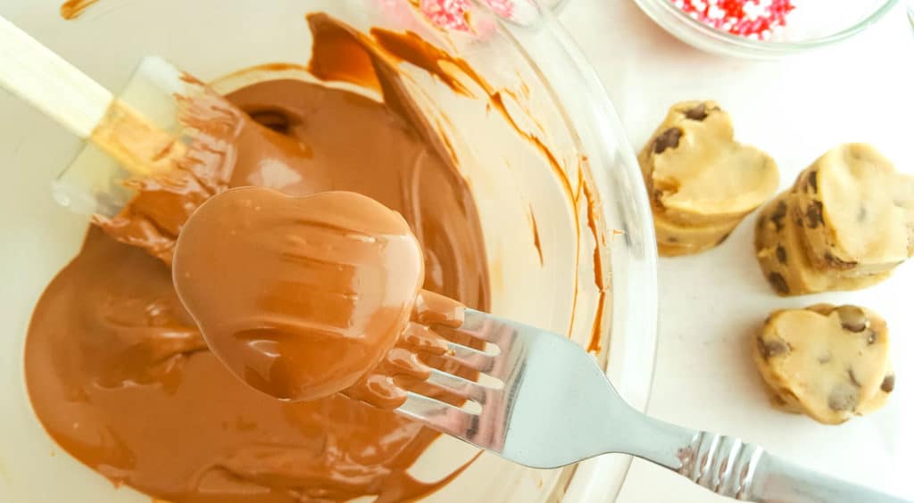 Chocolate Covered Cookie Dough Hearts recipe