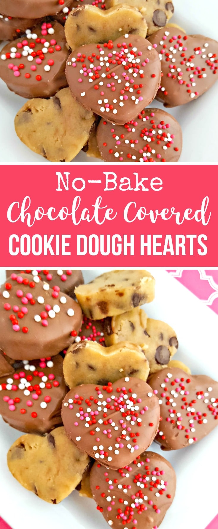 No-Bake Chocolate Covered Cookie Dough Hearts