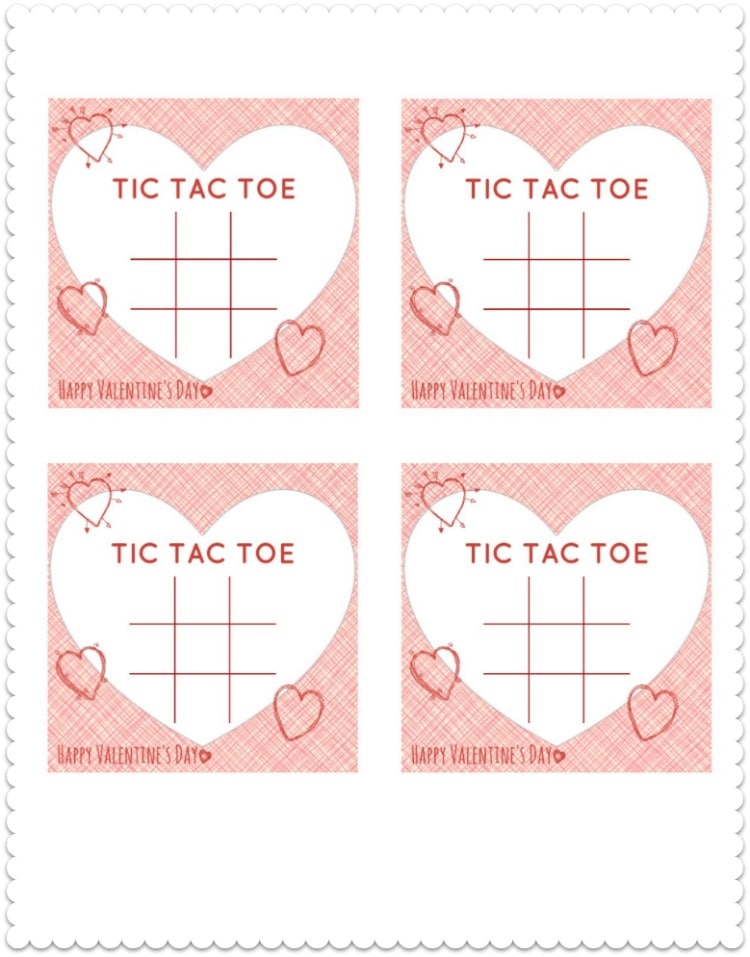 Tic Tac Toe Valentine Printable free