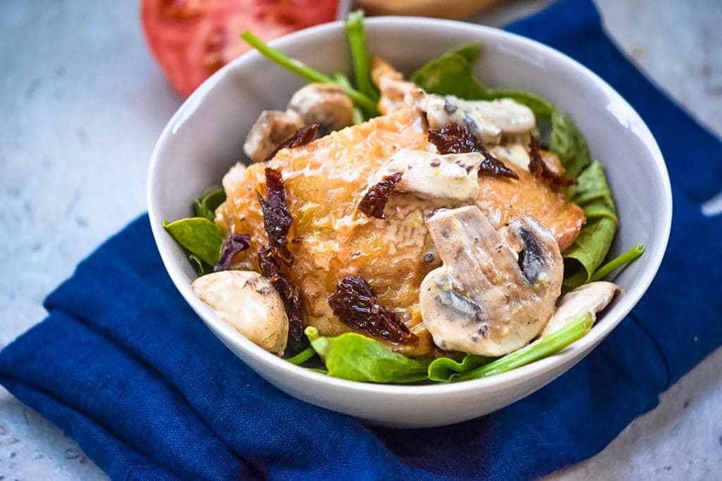 italian baked chicken with mushrooms in cream sauce