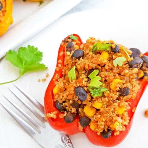 Mexican Black Bean & Quinoa Stuffed Peppers Recipe