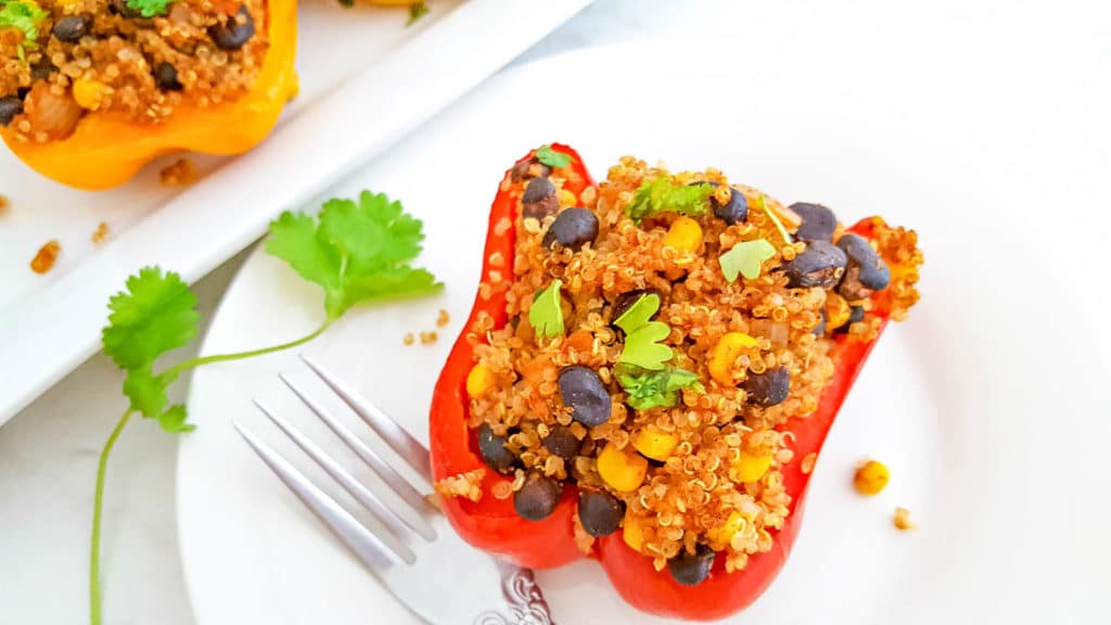 Mexican Black Bean & Quinoa Stuffed Peppers Recipe