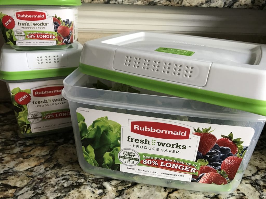 Rubbermaid Fresh Works Produce Saver Food Storage Container, 17.3 Cup