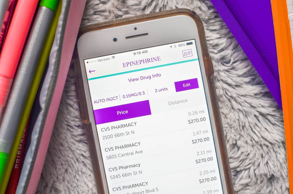 epi pen ScriptSave WellRx app
