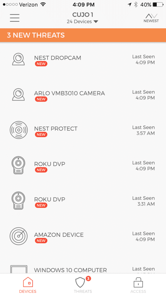 cujo devices connected