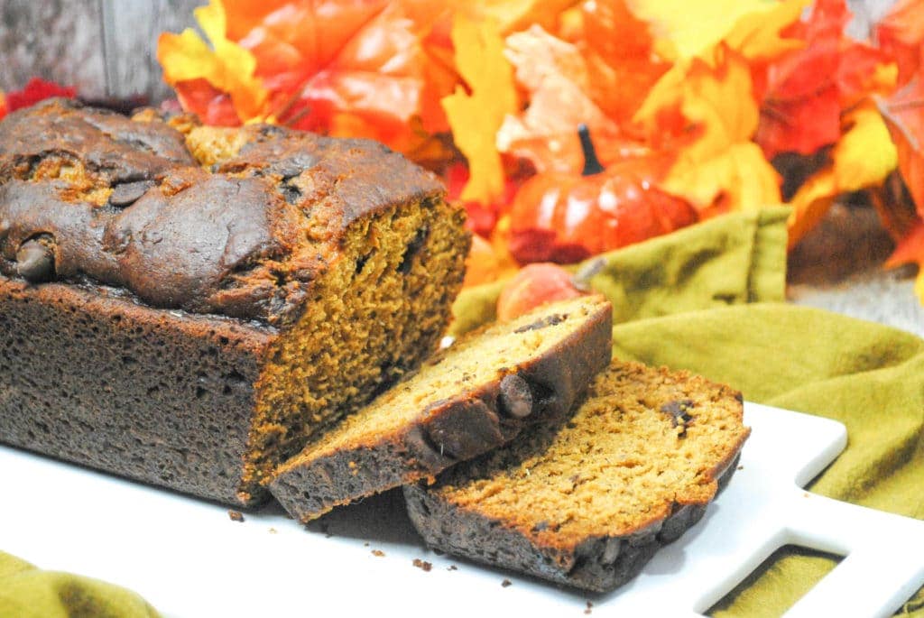 Pumpkin Banana Chocolate Chip Bread