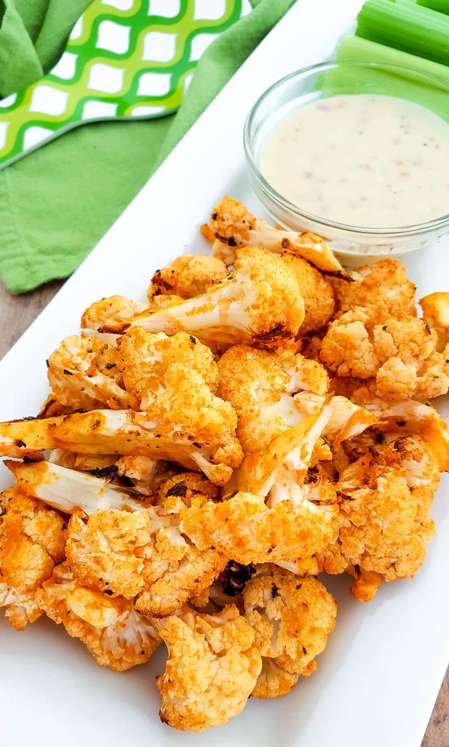 healthy buffalo cauliflower bites