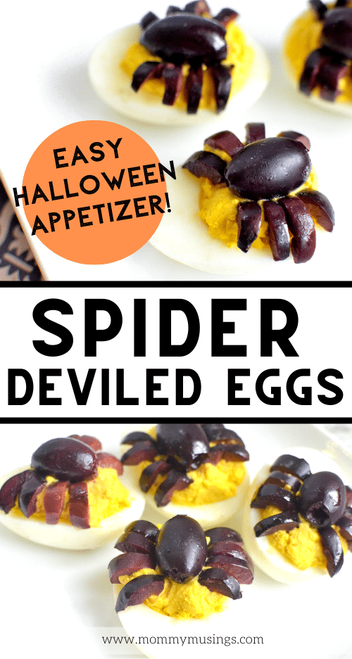 halloween deviled eggs that look like spiders