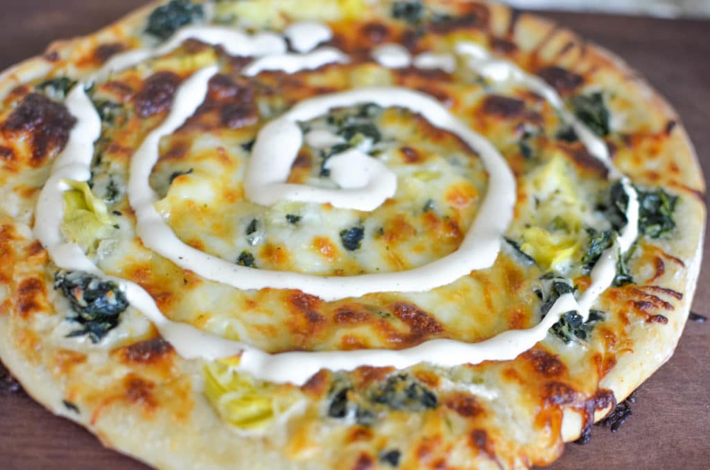 spinach artichoke dip pizza