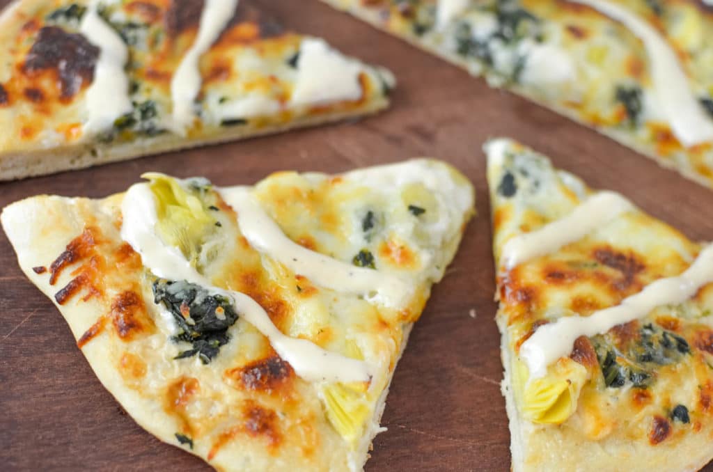 white sauce spinach artichoke pizza recipe