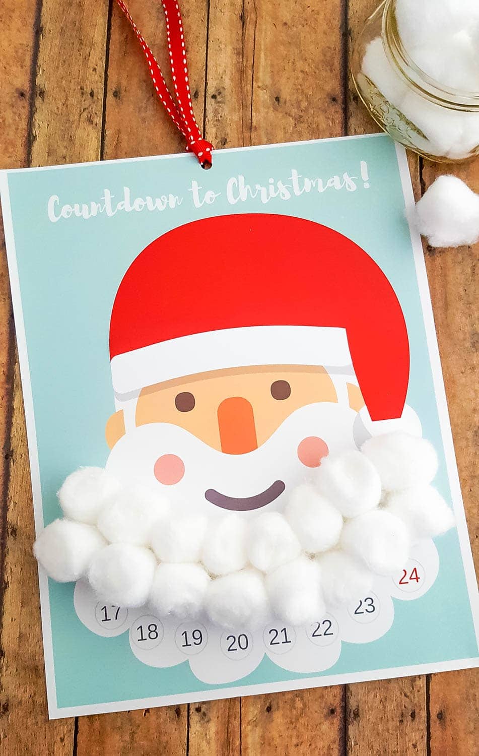 Free Printable Santa Beard Advent Calendar | DIY Countdown to Christmas Calendar Free Printable Santa Beard Advent Calendar | DIY Countdown to Christmas Calendar