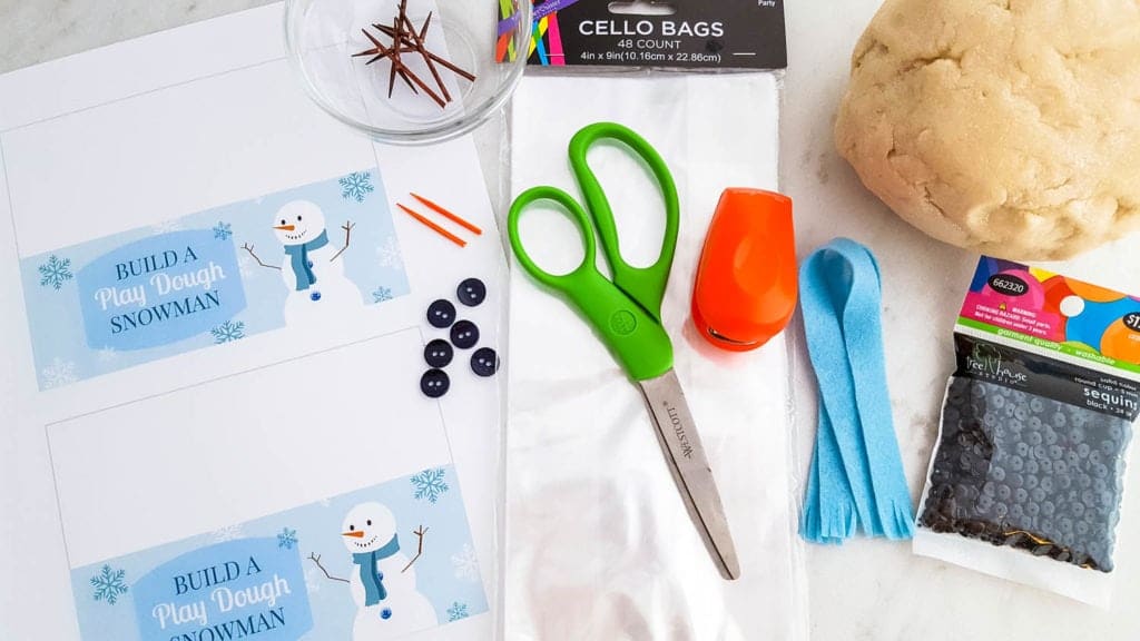 DIY Build a Play Dough Snowman Kit