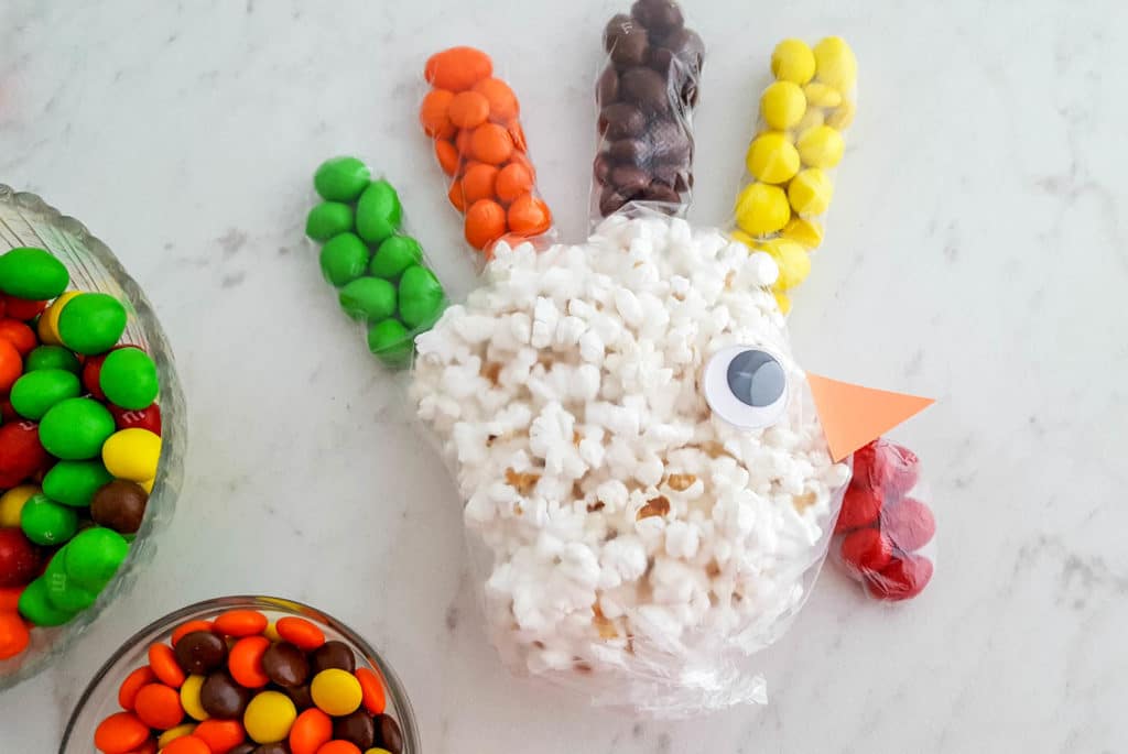 glove Turkey Popcorn Treat Bags thanksgiving