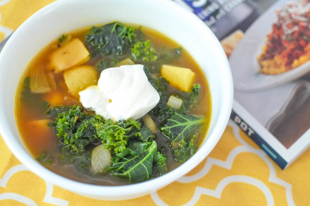 Instant Pot Smoky Potato and Kale Soup Recipe