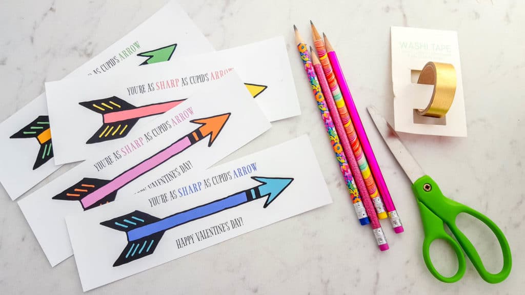 How to make Cupid's Arrow Pencil Printable Valentines Cards