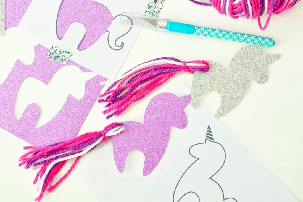 free unicorn bookmark printable tassel tail