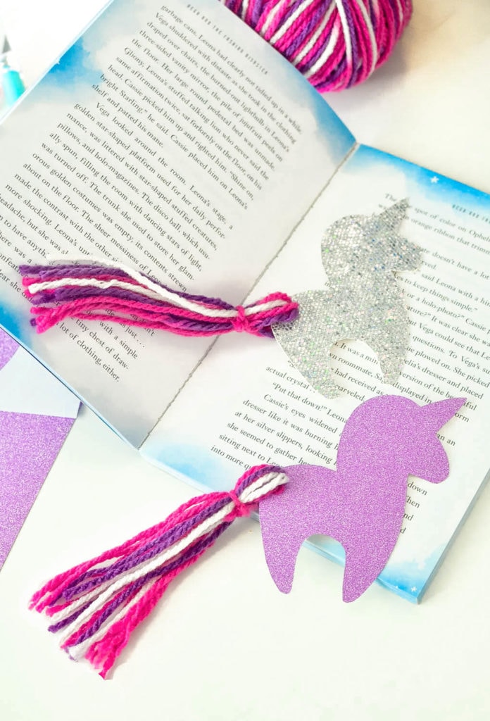 diy unicorn bookmark printable tassel tail