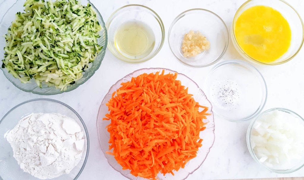 Carrot Zucchini Fritters Ingredients